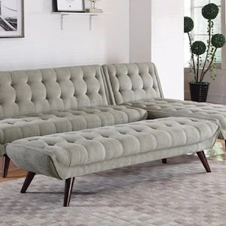 Mid-Century Modern Tufted Bench